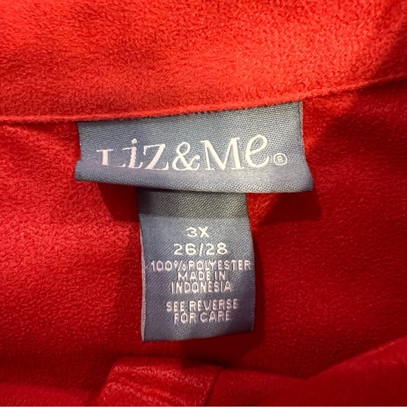 Liz & Me Plus Size Red Blouse - Picture 2 of 4